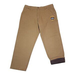 Wrangler Mens Carpenter Fleece Lined Pants 40x32 Loose Fit Cotton Tan/Brown